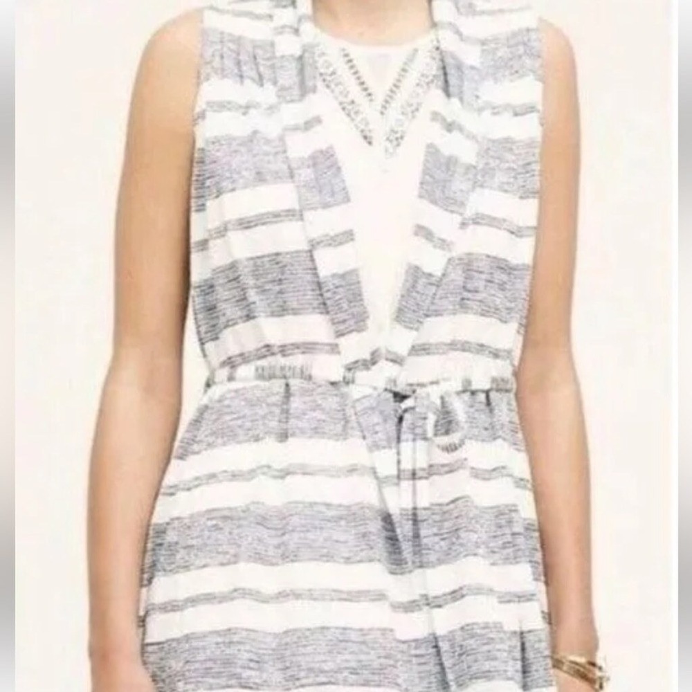 Anthropologie NWT Saturday Sunday drawstring striped Vest women's size small